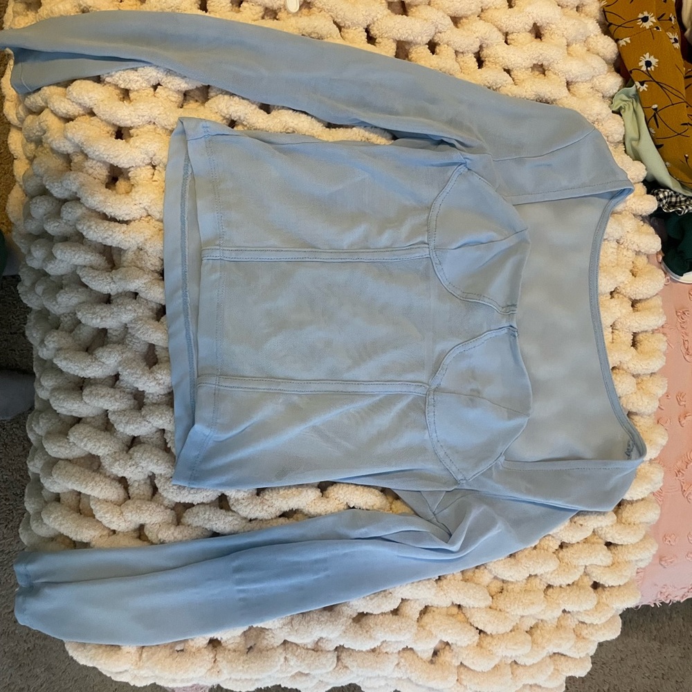 Blue sheer top